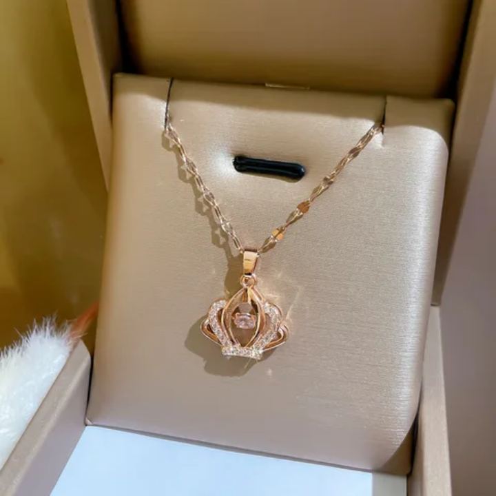 Crystal Crown Pendant Necklace