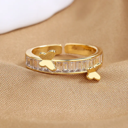 Papillon Royale Open Baguette Ring