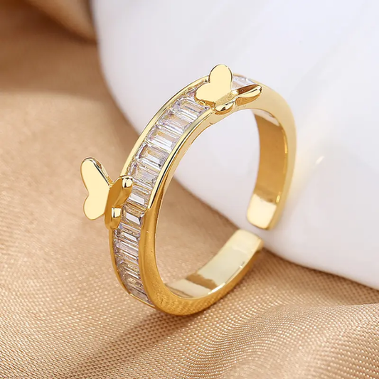 Papillon Royale Open Baguette Ring