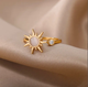 Aurelia Sunburst Pearl Open Ring