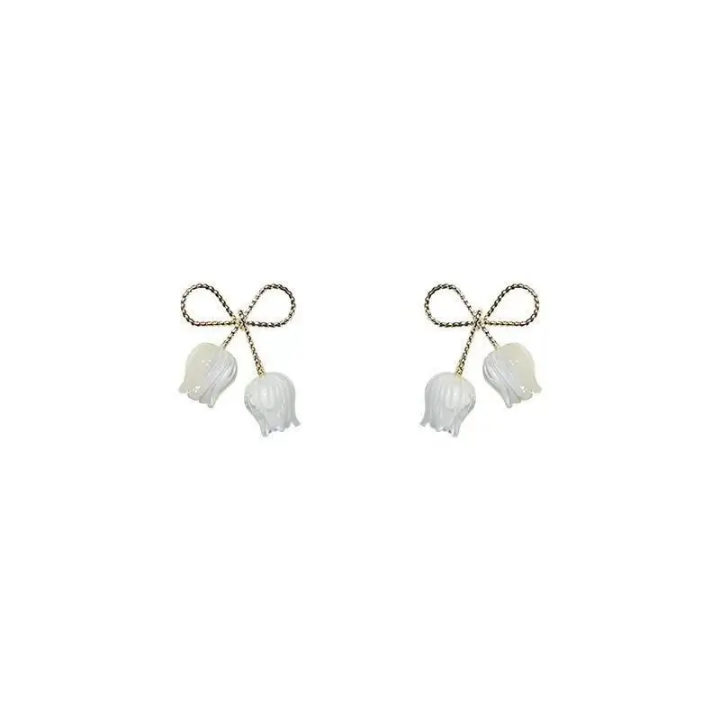 LilyBéau Bow Pearl Blossom Drop Earrings