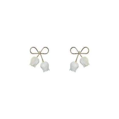 LilyBéau Bow Pearl Blossom Drop Earrings