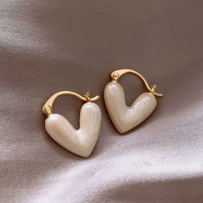 LuxeAmor Pearlheart Huggie Earrings