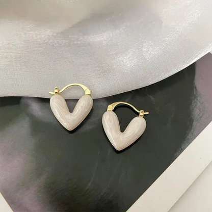 LuxeAmor Pearlheart Huggie Earrings