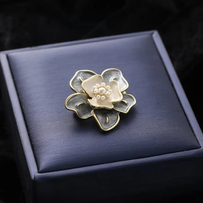 Noir Blossom Pearl Bloom Stud Earrings