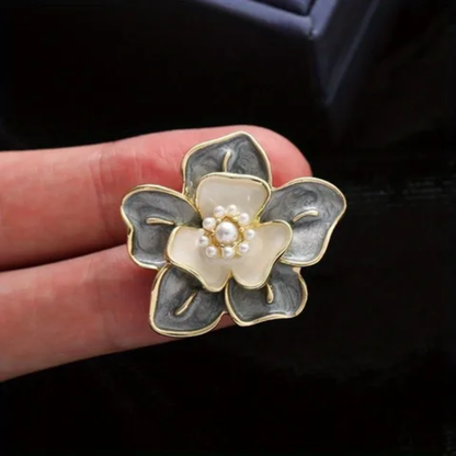 Noir Blossom Pearl Bloom Stud Earrings