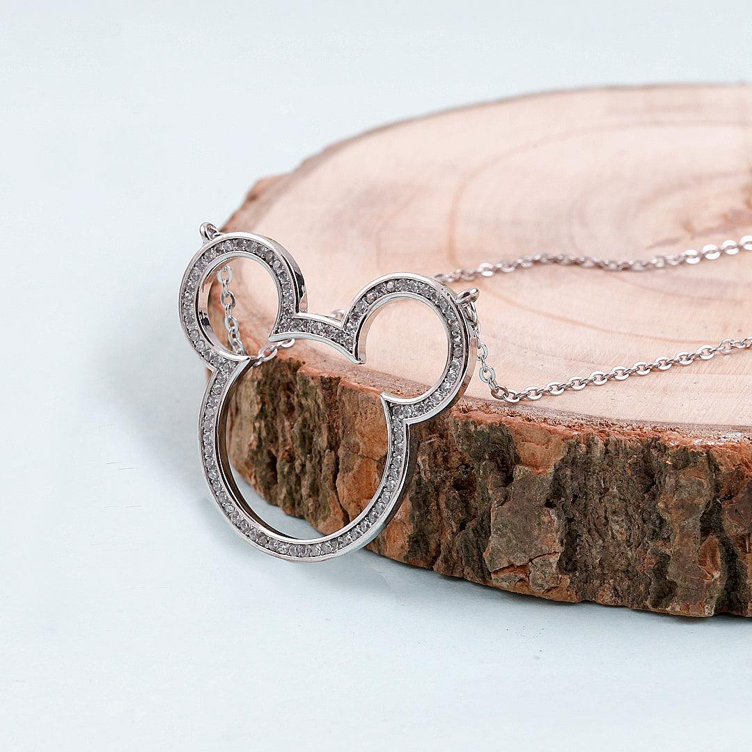Pavé Outline Charm Pendant Necklace