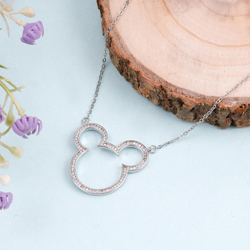 Pavé Outline Charm Pendant Necklace