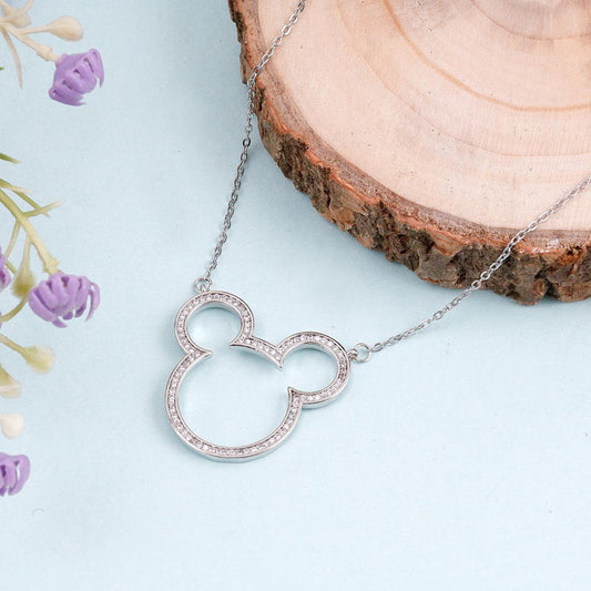 Pavé Outline Charm Pendant Necklace