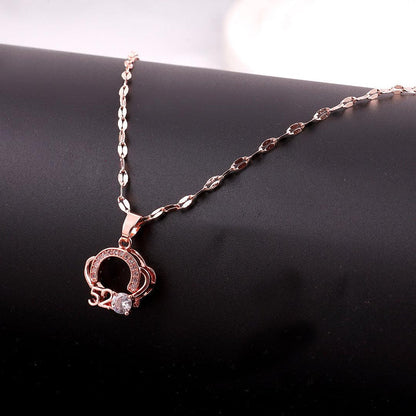 Pavé Heart Solitaire Pendant Necklace