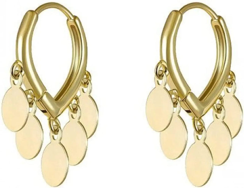 Celeste Coin Dangle Hoop Earrings