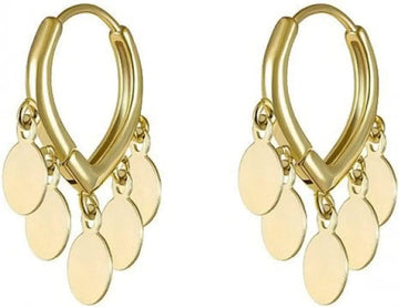 Celeste Coin Dangle Hoop Earrings