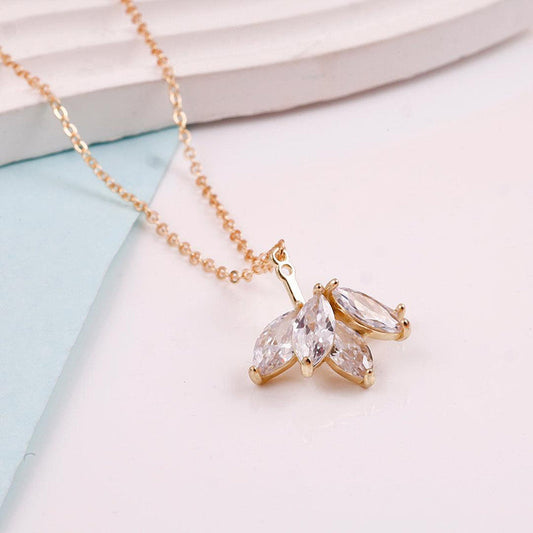 Marquise Crystal Cluster Pendant Necklace