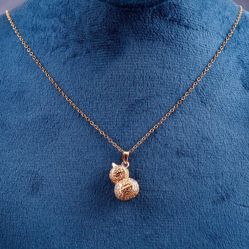Fortuna Gourd Duo Spark Pendant Necklace