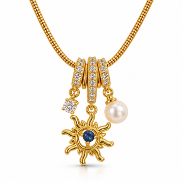 Celestial Pearl Sun Necklace