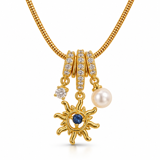 Celestial Pearl Sun Necklace