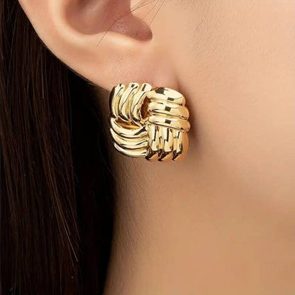 Gilded Woven Knot Studs