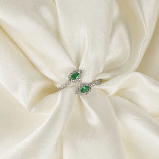 Aurora Verde Marquise Halo Ring