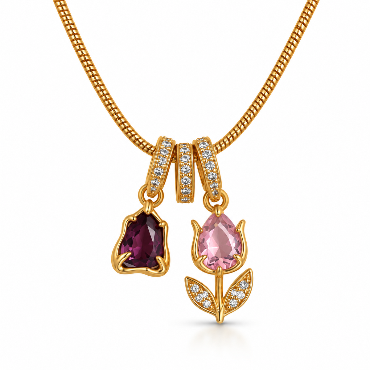 Bloom & Ruby Charm Necklace