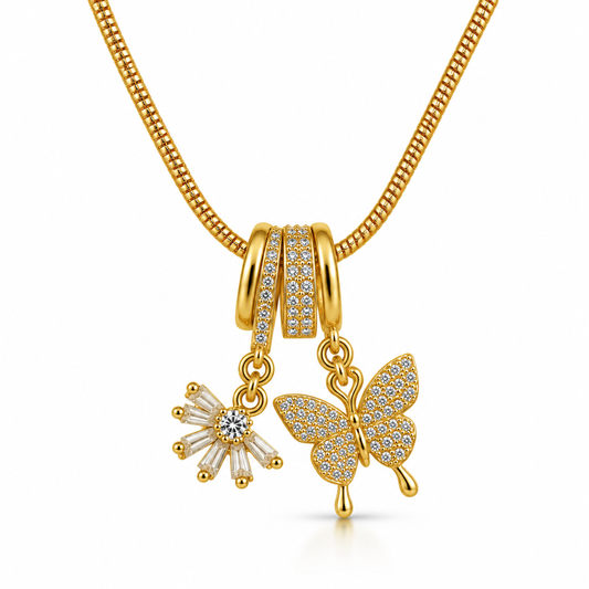 Golden Butterfly Charm Necklace