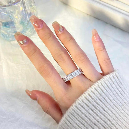 Celestia Emerald-Cut Eternity Band | Full Sparkle Statement Ring |