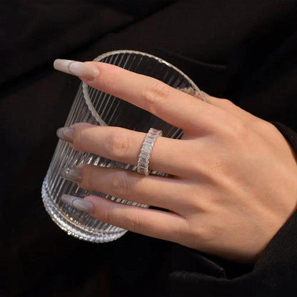 Celestia Emerald-Cut Eternity Band | Full Sparkle Statement Ring |