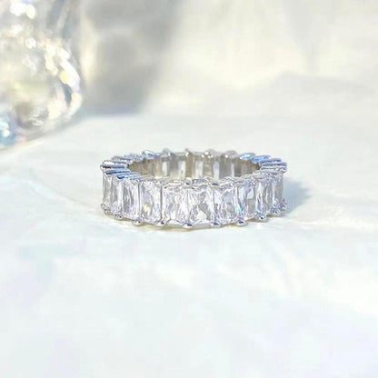 Celestia Emerald-Cut Eternity Band | Full Sparkle Statement Ring |