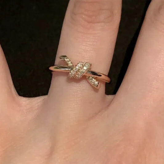 Rosé Knot Radiance Adjustable Ring