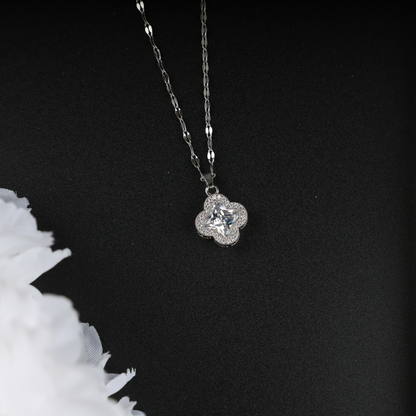 Crystal Bloom Solitaire Pendant