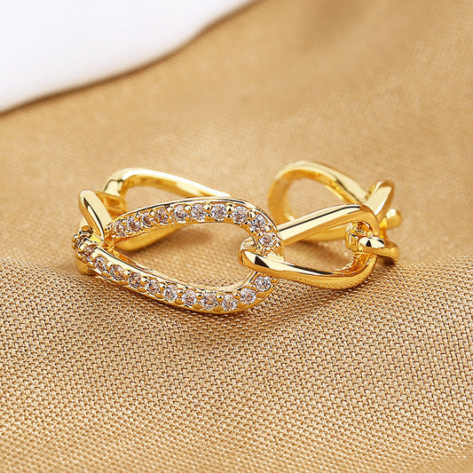 Celestial Knot Pavé Open Ring