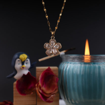 Crystal Blossom Pendant Necklace