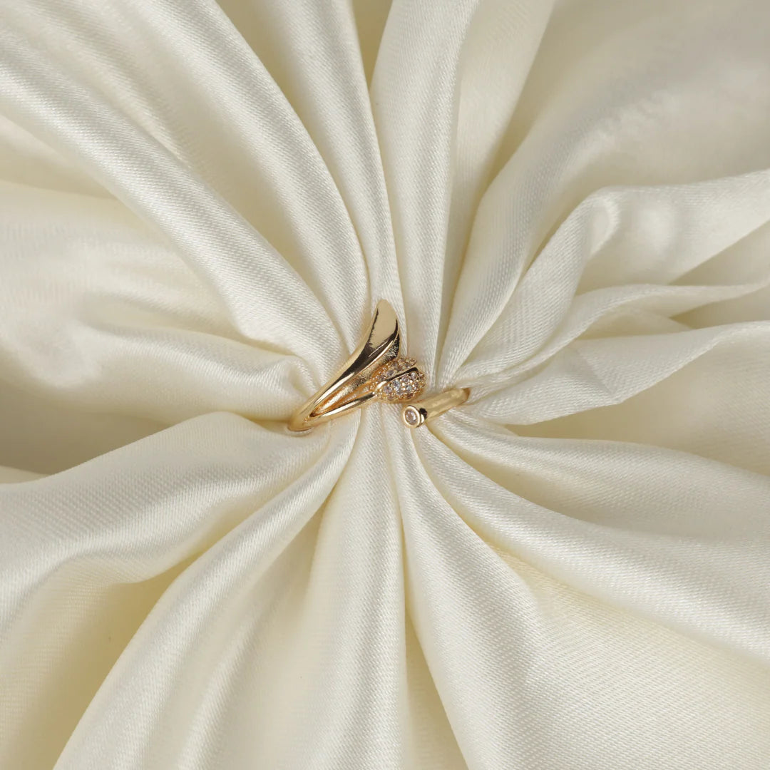 Golden Double Globe Ring