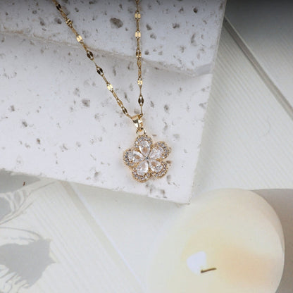 Crystal Blossom Pendant Necklace