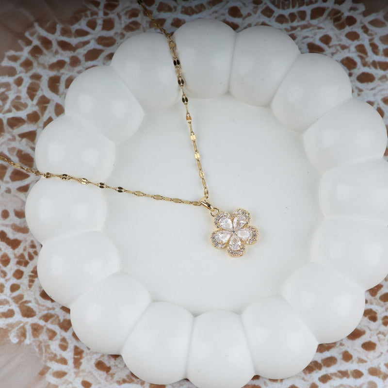 Crystal Blossom Pendant Necklace