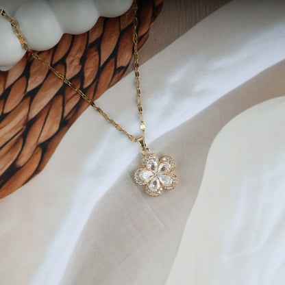 Crystal Blossom Pendant Necklace