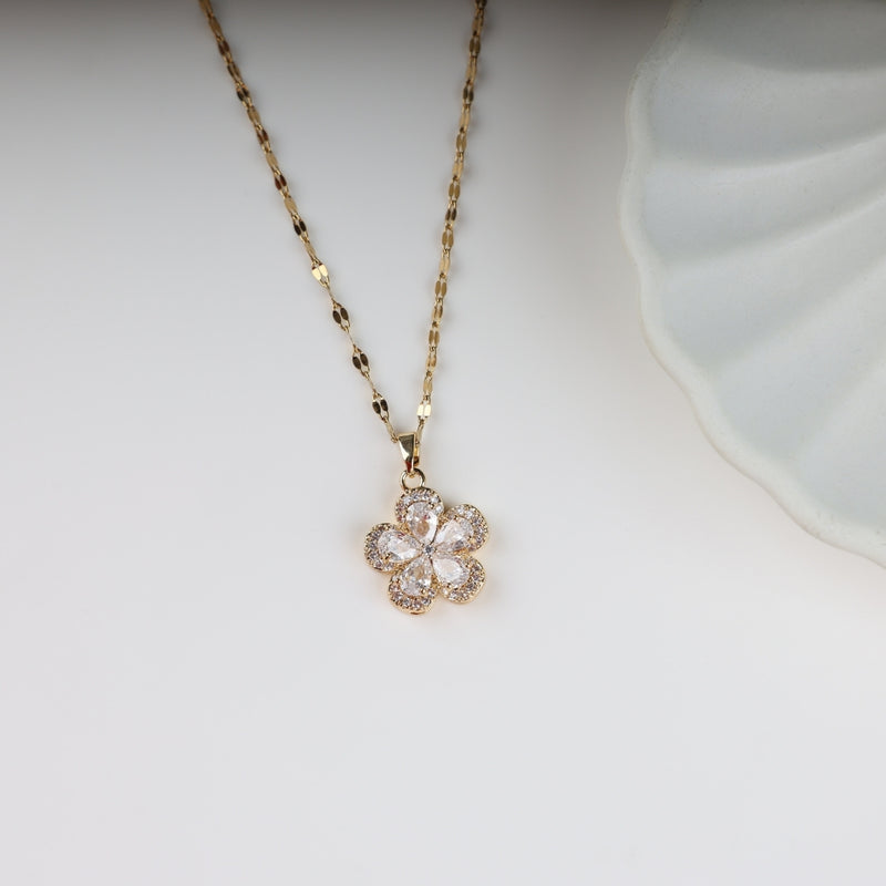 Crystal Blossom Pendant Necklace