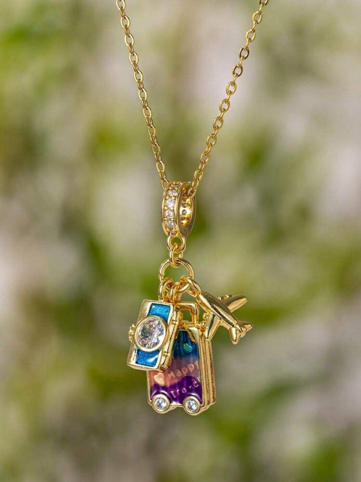 Voyage Luxe Travel Charm Pendant Necklace