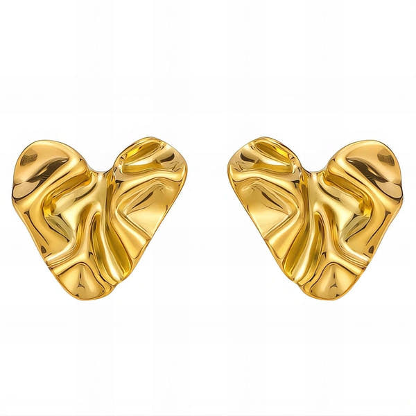 Molten Gold Heart Studs