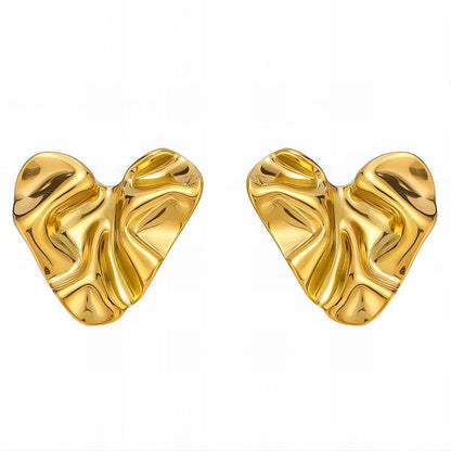 Molten Gold Heart Studs