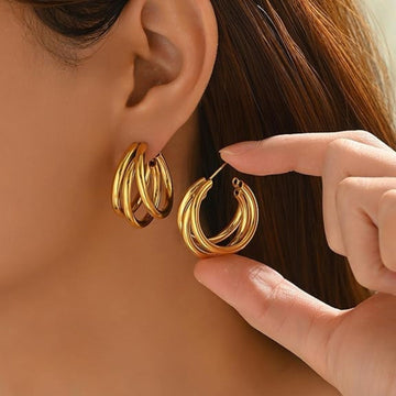 Luna Triple Luxe Hoop Earrings