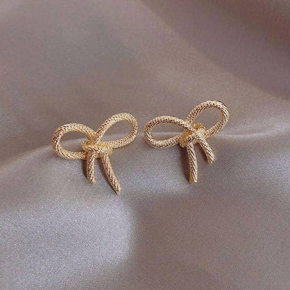 Rope Bow Stud Earrings