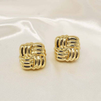 Gilded Woven Knot Studs