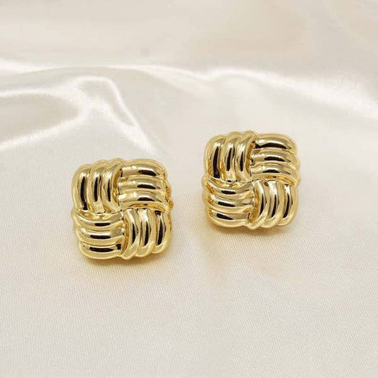 Gilded Woven Knot Studs