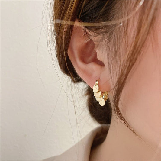 Celeste Coin Dangle Hoop Earrings