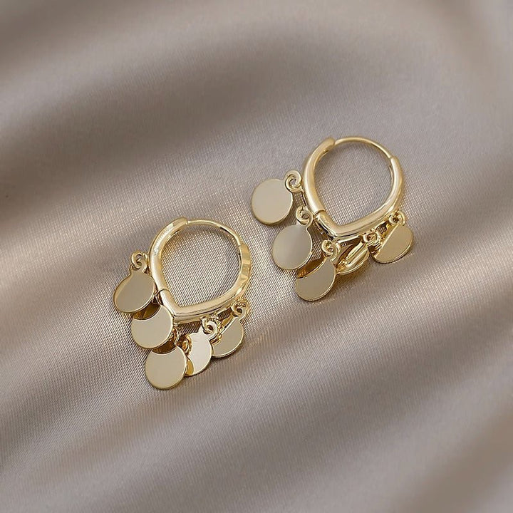 Celeste Coin Dangle Hoop Earrings