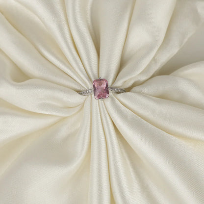Aurora Blush Solitaire Halo Ring