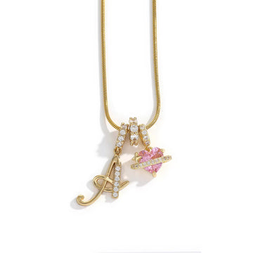 Initial Heart Charm Necklace
