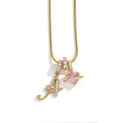 Initial Heart Charm Necklace