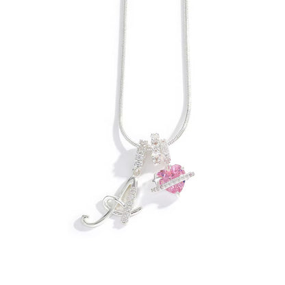 Initial Heart Charm Necklace