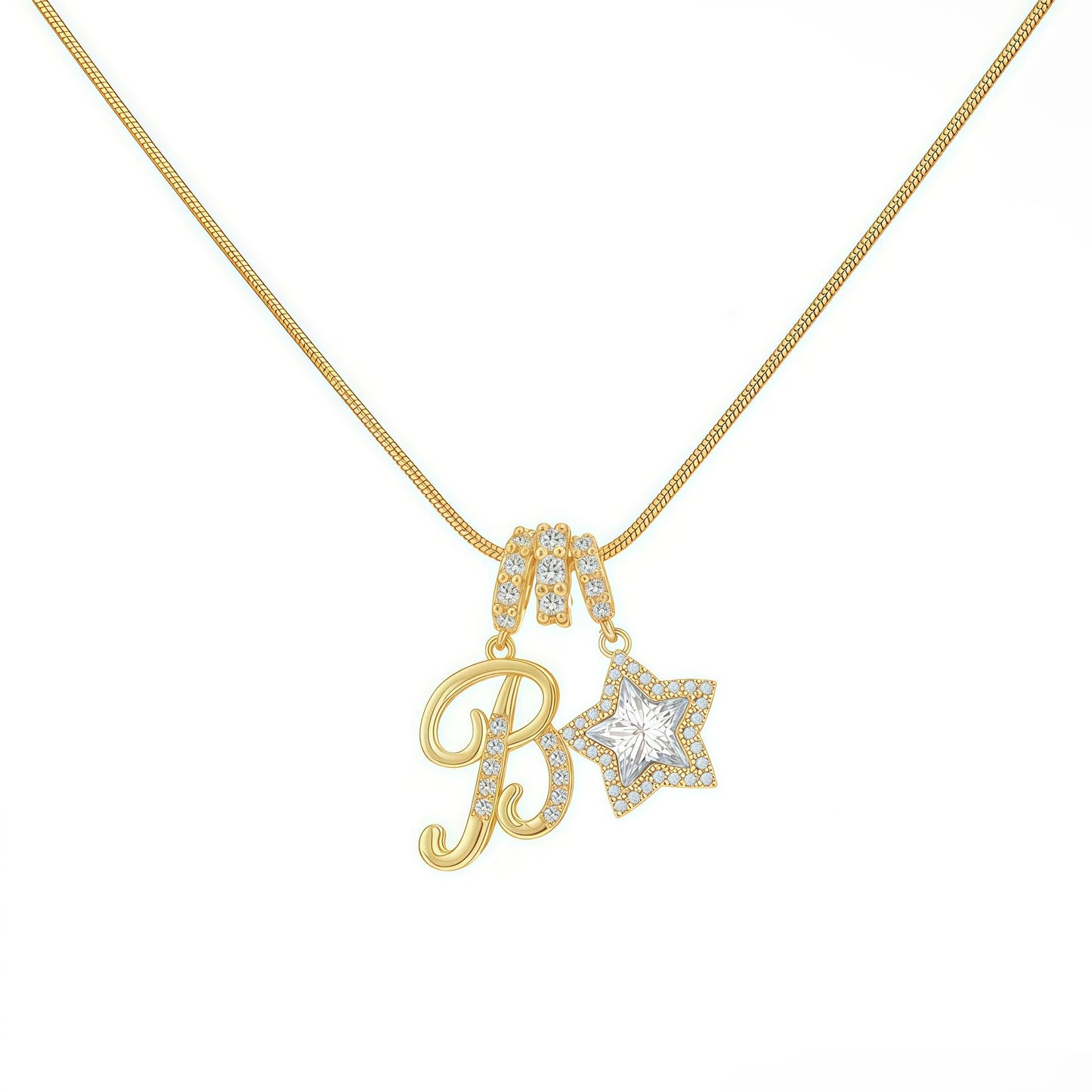 Initial Star Charm Necklace